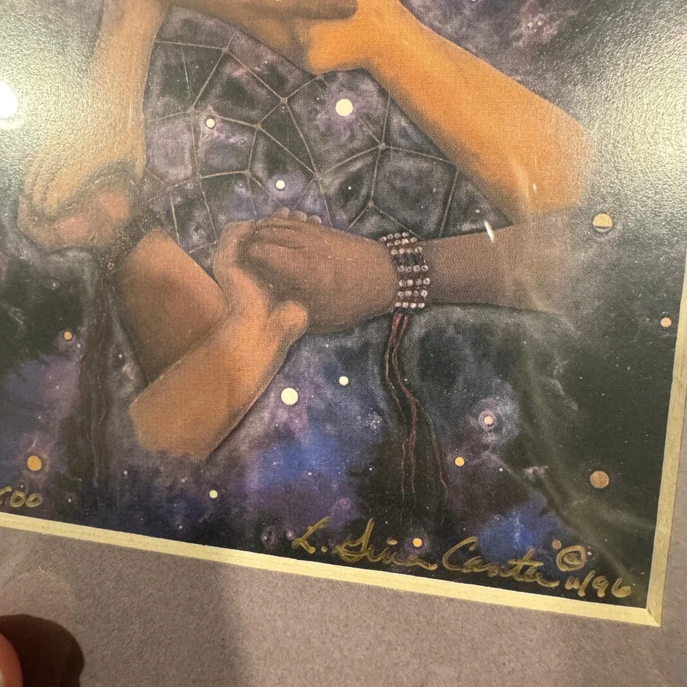 New Sealed Handpainted Prints Tree and Galactic Arm in Arm Friendship